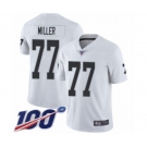 Men's Oakland Raiders #77 Kolton Miller White Vapor Untouchable Limited Player 100th Season Football Jersey