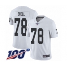 Men's Oakland Raiders #78 Art Shell White Vapor Untouchable Limited Player 100th Season Football Jersey