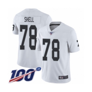 Men's Oakland Raiders #78 Art Shell White Vapor Untouchable Limited Player 100th Season Football Jersey