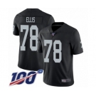 Men's Oakland Raiders #78 Justin Ellis Black Team Color Vapor Untouchable Limited Player 100th Season Football Jersey