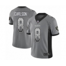 Men's Oakland Raiders #8 Daniel Carlson Limited Gray Rush Drift Fashion Football Jersey