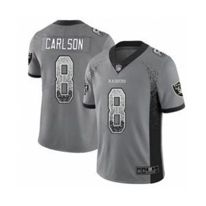 Men's Oakland Raiders #8 Daniel Carlson Limited Gray Rush Drift Fashion Football Jersey