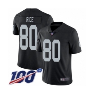 Men's Oakland Raiders #80 Jerry Rice Black Team Color Vapor Untouchable Limited Player 100th Season Football Jersey