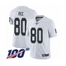 Men's Oakland Raiders #80 Jerry Rice White Vapor Untouchable Limited Player 100th Season Football Jersey