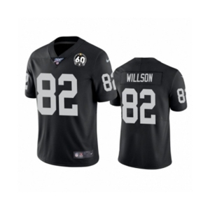 Men's Oakland Raiders #82 Luke Willson Black 60th Anniversary Vapor Untouchable Limited Player 100th Season Football Jersey