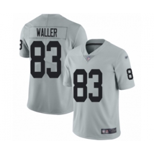 Men's Oakland Raiders #83 Darren Waller Limited Silver Inverted Legend Football Jersey