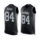 Men's Oakland Raiders #84 Antonio Brown Limited Black Player Name & Number Tank Top Football Jersey