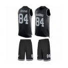 Men's Oakland Raiders #84 Antonio Brown Limited Black Tank Top Suit Football Jersey