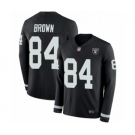 Men's Oakland Raiders #84 Antonio Brown Limited Black Therma Long Sleeve Football Jersey