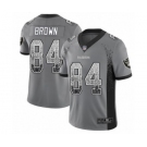 Men's Oakland Raiders #84 Antonio Brown Limited Gray Rush Drift Fashion Football Jersey