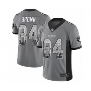 Men's Oakland Raiders #84 Antonio Brown Limited Gray Rush Drift Fashion Football Jersey