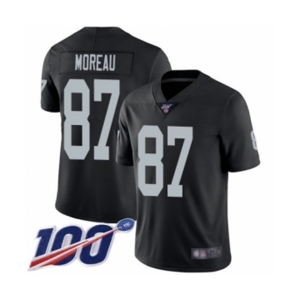 Men's Oakland Raiders #87 Foster Moreau Black Team Color Vapor Untouchable Limited Player 100th Season Football Jersey