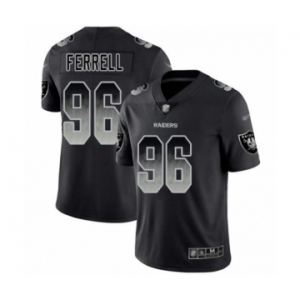 Men's Oakland Raiders #96 Clelin Ferrell Black Smoke Fashion Limited Football Jersey