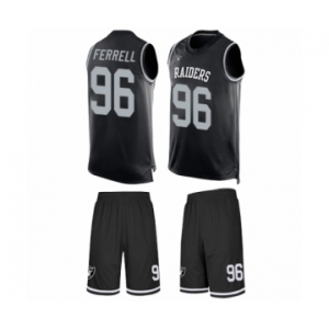 Men's Oakland Raiders #96 Clelin Ferrell Limited Black Tank Top Suit Football Jersey