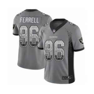 Men's Oakland Raiders #96 Clelin Ferrell Limited Gray Rush Drift Fashion Football Jersey