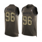 Men's Oakland Raiders #96 Clelin Ferrell Limited Green Salute to Service Tank Top Football Jersey