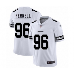 Men's Oakland Raiders #96 Clelin Ferrell White Team Logo Fashion Limited Football Jersey