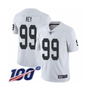 Men's Oakland Raiders #99 Arden Key White Vapor Untouchable Limited Player 100th Season Football Jersey