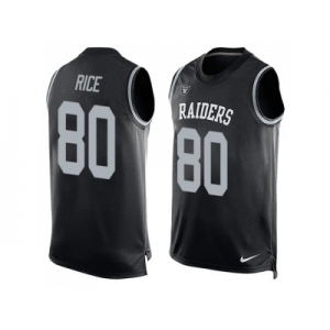 NFL Limited Tank Top JerseyNike Oakland Raiders #80 Jerry Rice Black Team Color Men's