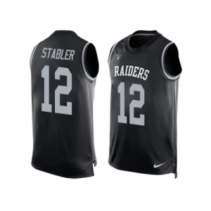 Nike Oakland Raiders #12 Kenny Stabler Black Team Color Men's Stitched NFL Limited Tank Top Jersey