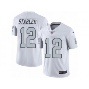 Nike Oakland Raiders #12 Kenny Stabler White Men's Stitched NFL Limited Rush Jersey