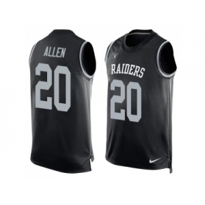 Nike Oakland Raiders #20 Nate Allen Black Team Color Men's Stitched NFL Limited Tank Top Jersey