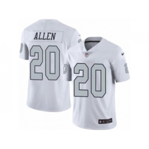 Nike Oakland Raiders #20 Nate Allen White Men's Stitched NFL Limited Rush Jersey