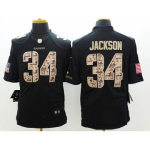 Nike Oakland Raiders #34 Bo Jackson Black Salute to Service Jerseys(Limited)