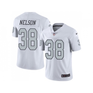 Nike Oakland Raiders #38 Nick Nelson White Men Stitched NFL Limited Rush Jersey