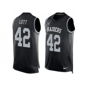 Nike Oakland Raiders #42 Ronnie Lott Black Team Color Men's Stitched NFL Limited Tank Top Jersey