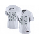 Nike Oakland Raiders #42 Ronnie Lott White Men's Stitched NFL Limited Rush Jersey