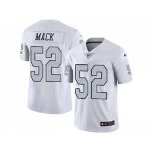 Nike Oakland Raiders #52 Khalil Mack White Men's Stitched NFL Limited Rush Jersey