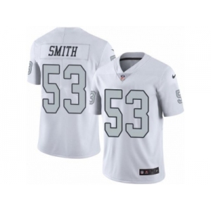 Nike Oakland Raiders #53 Malcolm Smith White Men's Stitched NFL Limited Rush Jersey