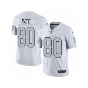 Nike Oakland Raiders #80 Jerry Rice White Men's Stitched NFL Limited Rush Jersey