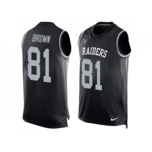 Nike Oakland Raiders #81 Tim Brown Black Team Color Men's Stitched NFL Limited Tank Top Jersey