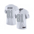 Nike Oakland Raiders #81 Tim Brown White Men's Stitched NFL Limited Rush Jersey