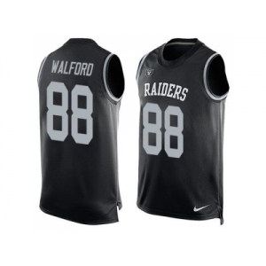 Nike Oakland Raiders #88 Clive Walford Black Team Color Men's Stitched NFL Limited Tank Top Jersey