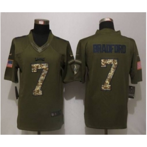 nike nfl jerseys philadelphia eagles #7 bradford army green[nike Limited Salute To Service][bradford]