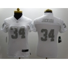 Nike Women Oakland Raiders #34 Jackson Platinum White Jerseys