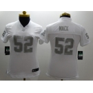 Nike Women Oakland Raiders #52 Mack Platinum White Jerseys