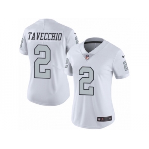 Women Nike Oakland Raiders #2 Giorgio Tavecchio Limited White Rush Vapor Untouchable NFL Jersey