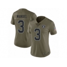 Women Nike Oakland Raiders #3 E. J. Manuel Limited Olive 2017 Salute to Service NFL Jersey