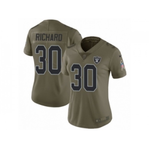 Women Nike Oakland Raiders #30 Jalen Richard Limited Olive 2017 Salute to Service NFL Jersey