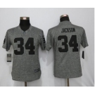 Women Nike Oakland Raiders #34 Bo Jackson Stitched Gridiron Limited Gray