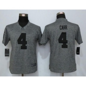 Women Nike Oakland Raiders #4 Derek Carr Stitched Gridiron Limited Gray