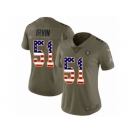 Women Nike Oakland Raiders #51 Bruce Irvin Limited Olive USA Flag 2017 Salute to Service NFL Jersey