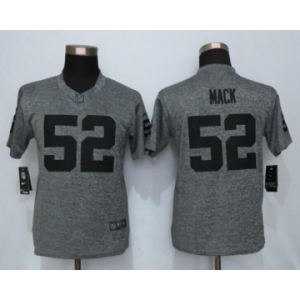 Women Nike Oakland Raiders #52 Khalil Mack Stitched Gridiron Limited Gray