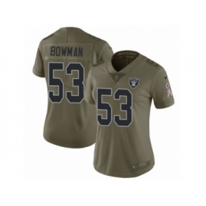 Women Nike Oakland Raiders #53 NaVorro Bowman Limited Olive 2017 Salute to Service NFL Jersey