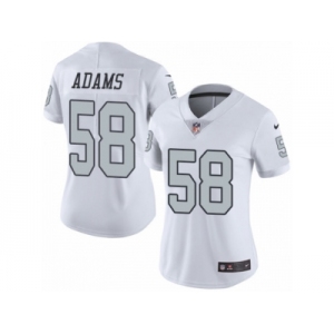 Women Nike Oakland Raiders #58 Tyrell Adams Limited White Rush Vapor Untouchable NFL Jersey