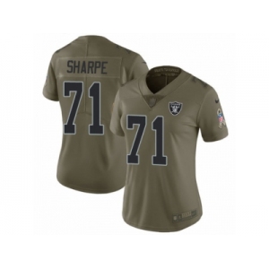 Women Nike Oakland Raiders #71 David Sharpe Limited Olive 2017 Salute to Service NFL Jersey